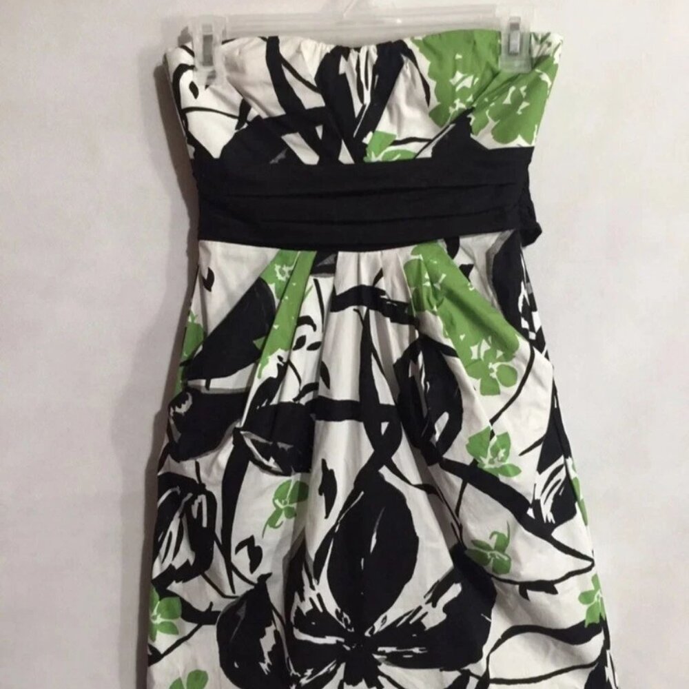 NWT Speechless white black lime Springtime Strapless Dress